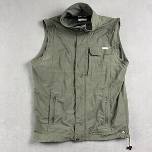 Columbia Vest Mens Large Green Silver Ridge Performance Utility Omni Shield